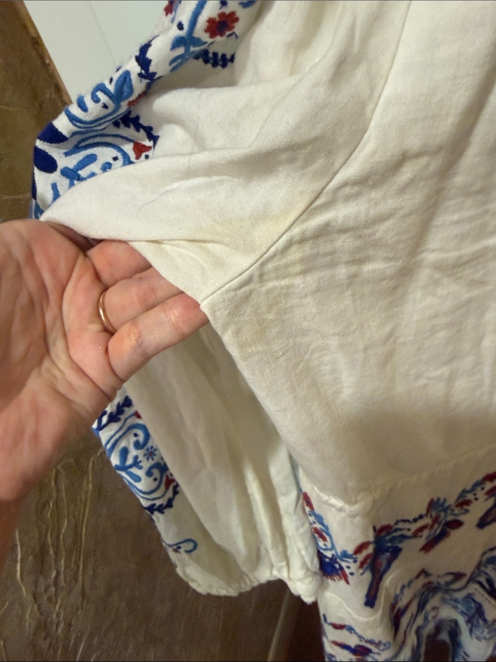 FARM Rio White Maxi Dress with Blue and Red Embroidery - Picture 11 of 12
